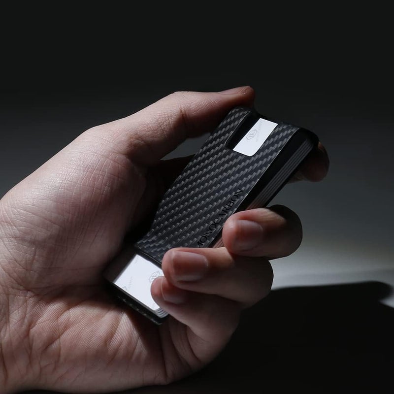 MONOCARBON 2in1 Carbon Fiber Money&Credit Card Clip,RFID Blocking Wide Credit Card&Cash Holder for Men Front Pocket - Image 5